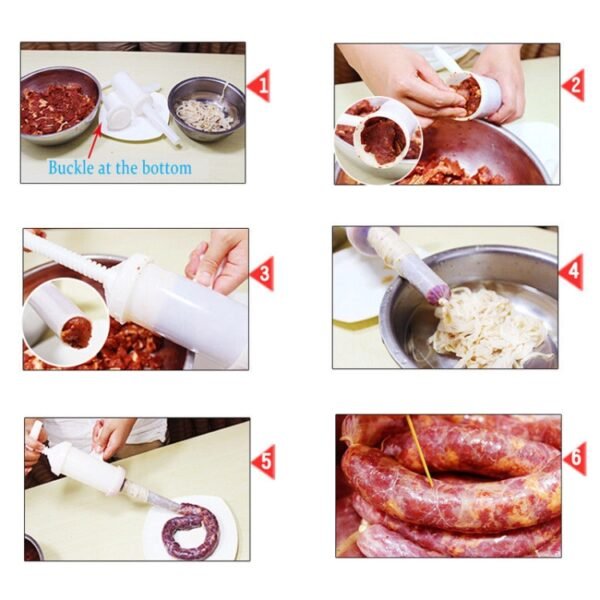2 PCS Sausage Machine Meat Stuffer Filler Hand Operated Salami Maker