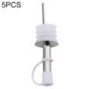 5 PCS Glass Bottle Stopper Stainless Steel Oil Stopper Silicone Stopper, White Hat Straight Mouth, White Hat Automatic Cap, Black Hat Straight Mouth, Black Hat Automatic Cap