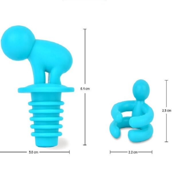 7 in 1 Cartoon Silicone Sealed Spiral Red Wine Stopper + Cup Feet Set, Random Color Delivery