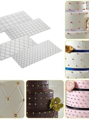 2 Sets DIY Cake Mold Wexture Fondant Printing Mold, Plaid pattern, Roll rattan