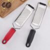 Cheese Grater Stainless Steel Blade Cheese Slicer Lemon Grater Chocolate Scraping Planer with Protective Cover, Cheese Grater (Red), Cheese Grater (Black)