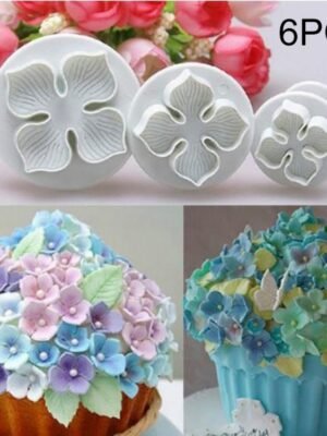 2 Set Silicone Hydrangea Fondant Cake Decorating Flower Blossom Mold, 3 PCS Hydrangea