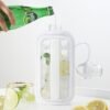 2 in 1 Round Ice Cube Mold Portable Ice Ball Maker Bottle Kettle with Lid White, 17 Grid