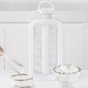 2 in 1 Round Ice Cube Mold Portable Ice Ball Maker Bottle Kettle with Lid White, 17 Grid