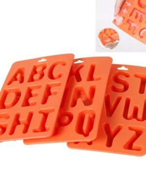 A-Z 3pcs Letter Ice Cube Ice Box Silicone Ice Tray Set, 3 in 1 LetterShalpe(Yellow), 3 in 1 LetterShalpe(Orange)