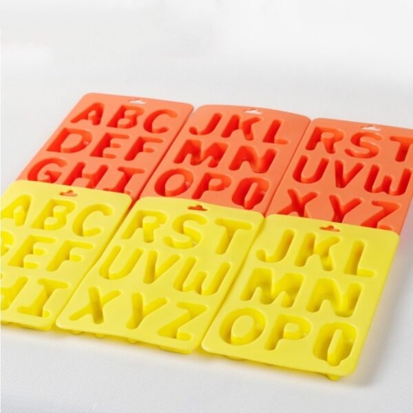 A-Z 3pcs Letter Ice Cube Ice Box Silicone Ice Tray Set, 3 in 1 LetterShalpe(Yellow), 3 in 1 LetterShalpe(Orange)