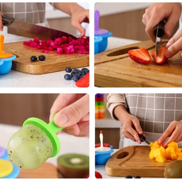 Silicone Mini Ice Pops Mold Ice Cream Ball Lolly Maker Popsicle Molds Baby DIY Food Supplement Tool