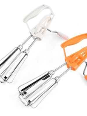 Double Rotation Hand Whisk Egg Beater Stainless Steel Kitchen Blender, Random Color Delivery