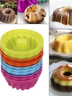 12 pcs Thread Shape Baking Jelly Mould  Silicone Pudding Cupcake Muffin Donut Mold