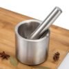304 Stainless Steel Smashed Garlic Masher Sputum Pot Garlic Pot Home Manual Stone Scorpion Grinder, Column Type Garlic Casserole