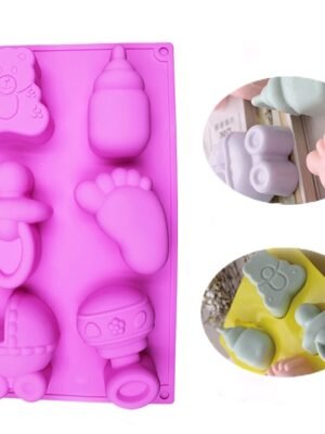 Silicone Baby Toys Shape Bakeware Mold Jelly Pudding Chocolate Cake Decoration, Random Color Delivery