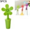 5 PCS Silicone Wine Stopper Flower Beer Stopper, 5 PCS Flower Shape(Green), 5 PCS Flower Shape(Purple), 5 PCS Flower Shape(Red), 5 PCS Flower Shape(Blue)
