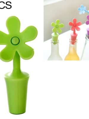 5 PCS Silicone Wine Stopper Flower Beer Stopper, 5 PCS Flower Shape(Green), 5 PCS Flower Shape(Purple), 5 PCS Flower Shape(Red), 5 PCS Flower Shape(Blue)