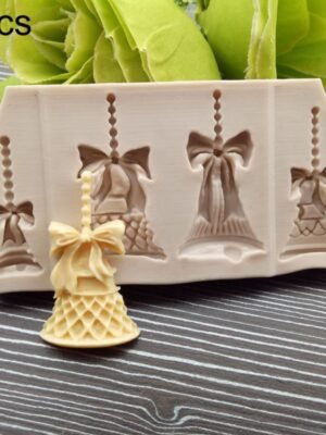 2 PCS Christmas Bells Chocolate Candy Cookie Cake Decorating Tools DIY Baking Fondant Food Grade Silicone Mold, Christmas Bells