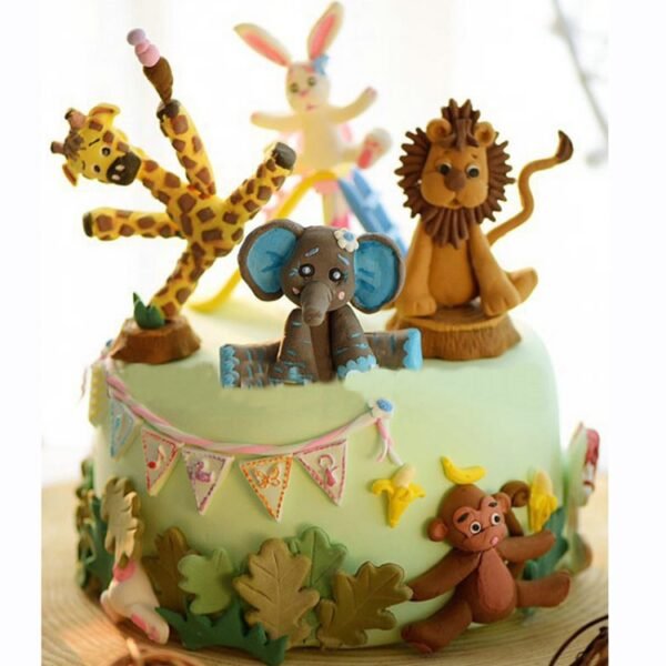 2 PCS 3D Animal Shape Silicone Form Fondant Cake Biscuit Molds, 3D Animal Shape(Lion), 3D Animal Shape(Giraffe), 3D Animal Shape(Rabbit), 3D Animal Shape(Monkey)