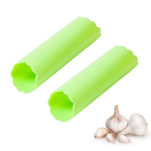 TBD0419826201A-1.jpg 2 PCS Kitchen Peeling Garlic Press Garlic Peeler Does Not Hurt the Hand Silicone Garlic Peeler, Green, Red, Blue