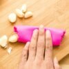 TBD0419826201A_5.jpg 2 PCS Kitchen Peeling Garlic Press Garlic Peeler Does Not Hurt the Hand Silicone Garlic Peeler, Green, Red, Blue