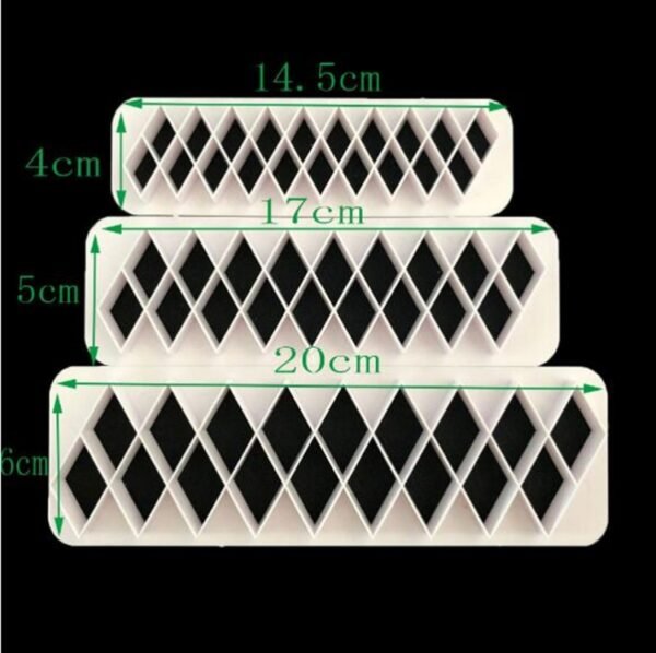 2 PCS Chocolate Cake Geometric Puzzle Embossed Strip Foundation Shape Graphic Biscuit Mold Stamping Tool, Four-sided Diamond, Jigsaw, Hexagon, Square, Regular Triangle, Oblique Triangle