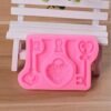 2 PCS Food Love Lock Key Fondant Silicone Mold DIY Baking Cake Decoration Tool, Food Love Lock Key Shape