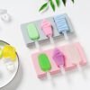 Silicone Cartoon Homemade Handmade DIY Ice Cream Popsicle Mould with Lid, Color Random Delivery, Fruit Woodpecker, Ice Cream, Snowman Hippo Bunny