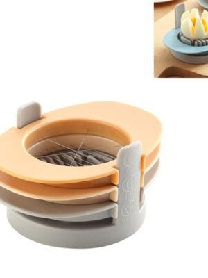 3 in 1 Multifunctional Egg Cutter Half-cut Egg Tool, Orange, Colorful