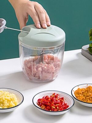 Multi-function Hand-pull Type Vegetable Cutter Household Meat Grinder Pounding Garlic Machine Random Color Delivery, Large, Small