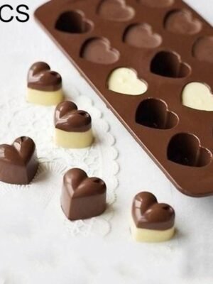 8 PCS Silicone Love Shape 15 Grid Cake Chocolate Ice Tray Mold