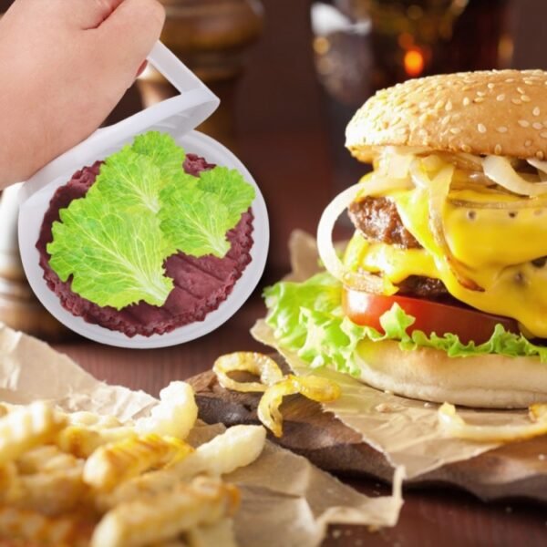 2 PCS Round Shape Hamburger Presser Plastic Hamburger Beef Grill Burger Press Patty Maker Mold Mould