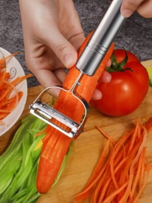 2 PCS Multifunction Stainless Steel Vegetable Peeler Double Planing Grater