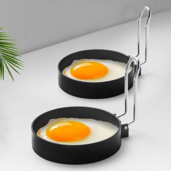 2-Pack Egg Ring Iron Spray Non-Stick Round Omelette Model Omelette Mold with Brush, 2-Pack, 4-Pack