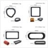 5 PCS Mousse Cake Ring Cheese Tower Ring Mousse Ring Baking Tool, Round, Love, Square, Rectangle, Oval