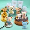 Cartoon Milk Tea Coffee Bear Ice Cube Silicone Mold Aromatherapy Candle Plaster Epoxy Mold, MC-98, MC-152, MC-153, MC-154, MC-149, MC-150, MC-143, MC-151