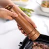 Wood Pepper Grinder Kitchen Household Manual Solid Pepper Powder Black Pepper Mill Grinder Bottle Seasoning Jar, Style 3, 5 inch, Style 3, 8 inch