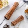 Wood Pepper Grinder Kitchen Household Manual Solid Pepper Powder Black Pepper Mill Grinder Bottle Seasoning Jar, Style 3, 5 inch, Style 3, 8 inch