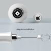 Whisk Household Electric Baking Mini Wireless Hand-Held Charging Stirrer Milk Frother, White, Black