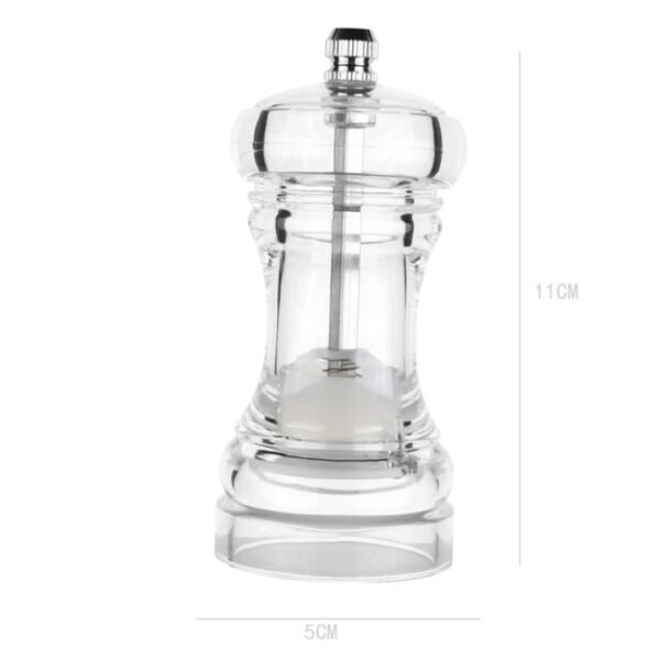 Acrylic Transparent Pepper Grinder Manual Pepper Grinder Ceramic Core Multi-Purpose Seasoning Bottle, 4 Inch, 5 Inch, 6 Inch