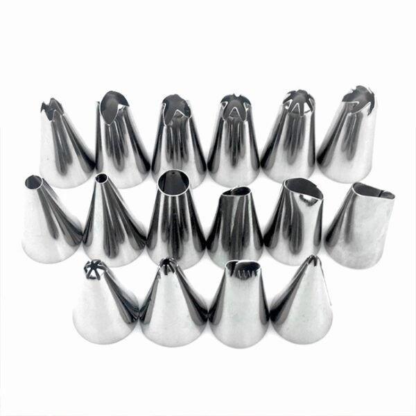 2 Sets Reusable Silicone Pastry Bag Cake Decorating Tools with 16 Nozzles Tips