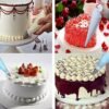 2 Sets Reusable Silicone Pastry Bag Cake Decorating Tools with 16 Nozzles Tips