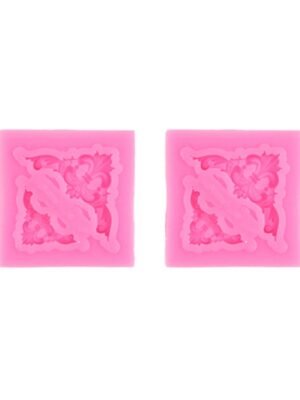 2 PCS Fondant Cake Silicone Mold Hollow Embossed Border Frame Retro Photo Frame Mould