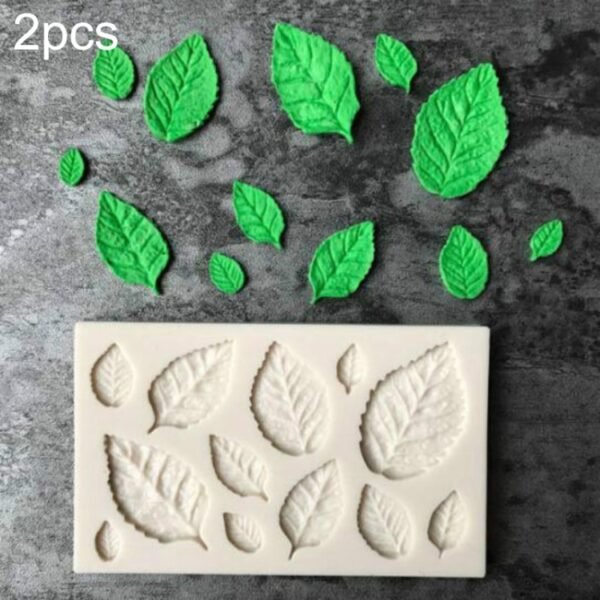TBD0556133.jpg 2PCS Sugarcraft Leaf Silicone Fondant Mold Cake Decorating Tools Chocolate Baking Mold
