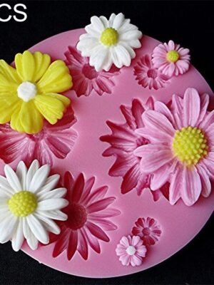 2 PCS 3D Flower Silicone Molds Fondant Craft Cake Candy Chocolate Ice Pastry Baking Tool, 3D Flower Shape