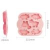 DIY 6 Grid Silicone Dinosaur Cake Mold Baby Food Supplement Mold Baking Tools, Pink, Light Green