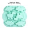 DIY 6 Grid Silicone Dinosaur Cake Mold Baby Food Supplement Mold Baking Tools, Pink, Light Green