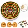 12 in 1 Stainless Steel Biscuit Cutting Set Fondant Biscuit Mold Round Cake Baking Mold, Color Mold(12 in 1)