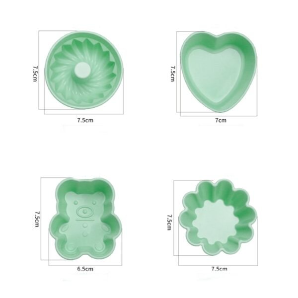 Creative DIY Silicone Cake Cup Muffin Cup Baking Mold,Style: Bear  (Macron Pink), Flower-shaped  (Macron Green), Flower-shaped (Macron Pink), Flower-shaped  (Candy Color), Hollow  (Macron Cyan), Hollow  (Macron Pink), Hollow  (Candy Color)...