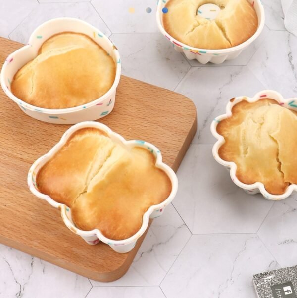 Creative DIY Silicone Cake Cup Muffin Cup Baking Mold,Style: Bear  (Macron Pink), Flower-shaped  (Macron Green), Flower-shaped (Macron Pink), Flower-shaped  (Candy Color), Hollow  (Macron Cyan), Hollow  (Macron Pink), Hollow  (Candy Color)...