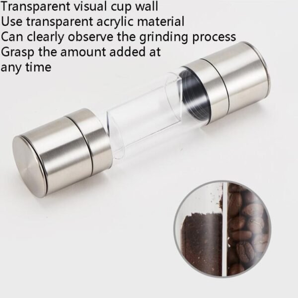 2 in 1 Stainless Steel Manual Pepper Mill Double-Head Pepper Mill