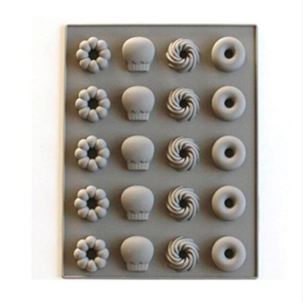 Silicone Cake Mold 25 Grid Fudge Hard Candy Silicone Biscuit Mold, Fruit, Donuts