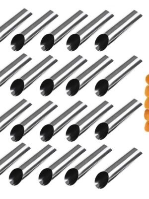 20 PCS Oblique Double-Head Stainless Steel Large Spiral Tube Non-Stick Croissant Mold Croissant Tool