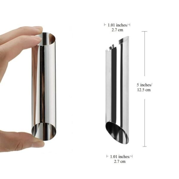 20 PCS Oblique Double-Head Stainless Steel Large Spiral Tube Non-Stick Croissant Mold Croissant Tool
